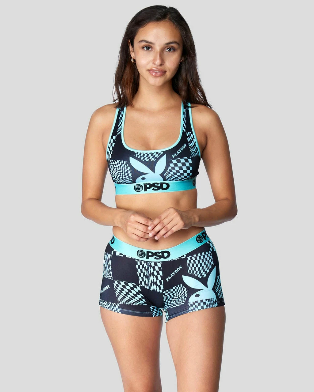 PSD Underwear Playboy - Warp Check Teal 1 PSD Underwear Playboy - Warp Check Teal